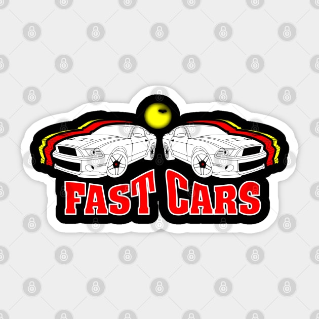 Fast Cars for racing fans and mechanics Sticker by artsytee